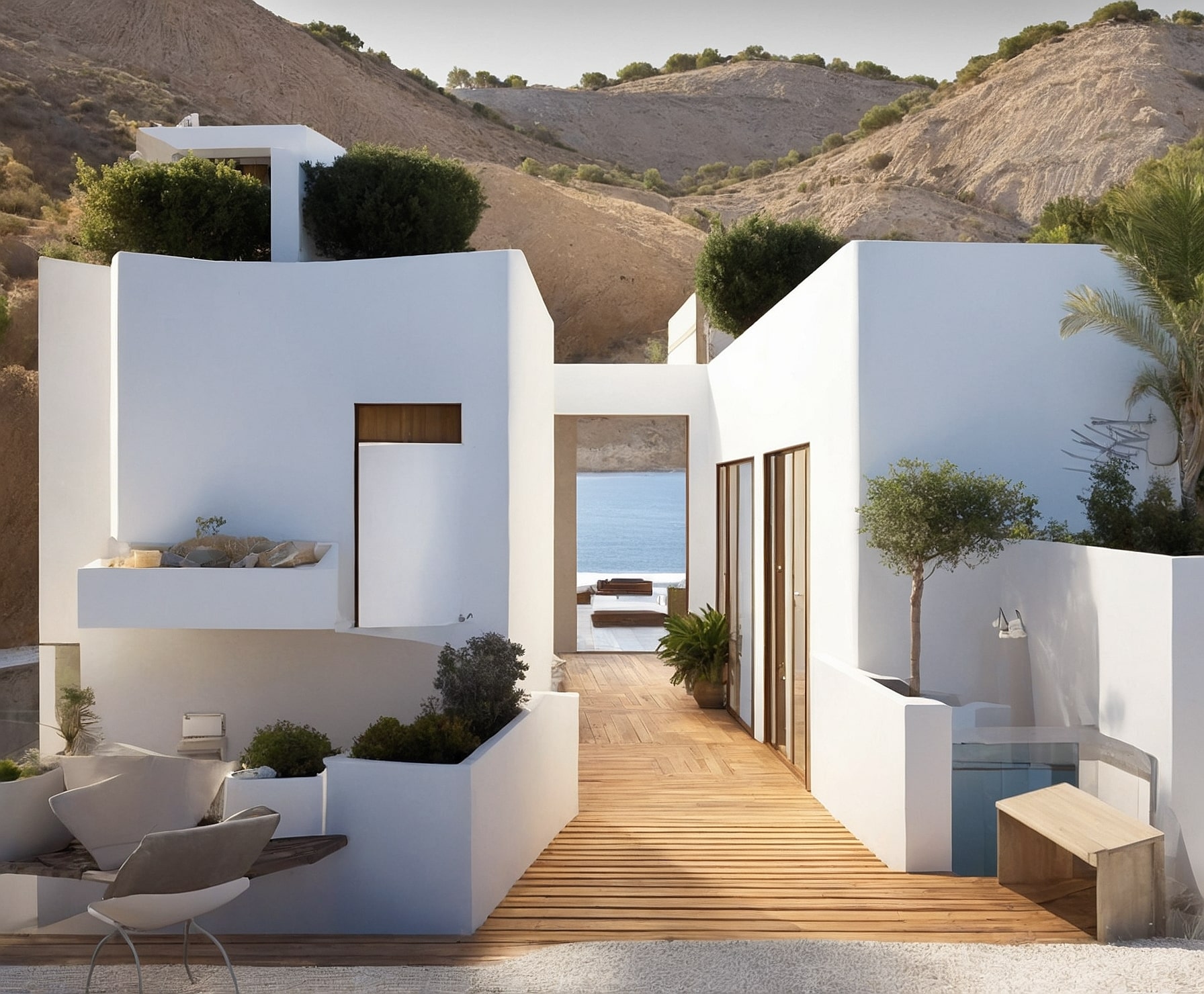 Vista panorámica de una propiedad costera